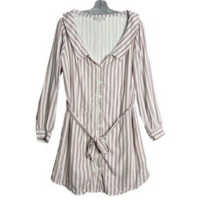 Cupcakes and Cashmere Daylily Yarn Dyed Rayon Stripe Shirt‎ Dress Womens S